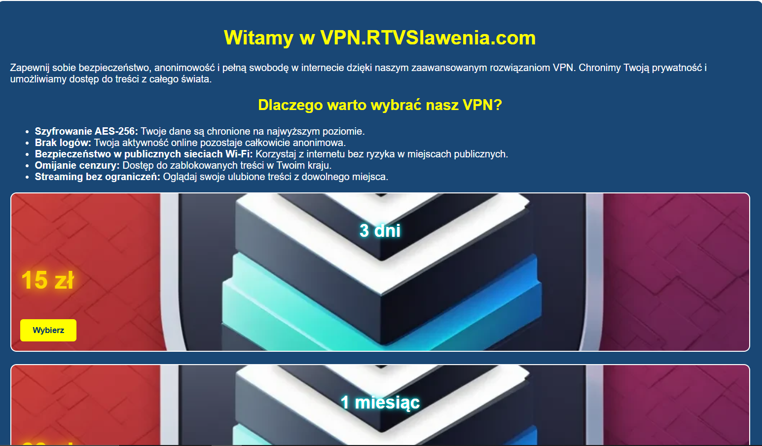 Nowa Usługa VPN